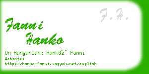 fanni hanko business card